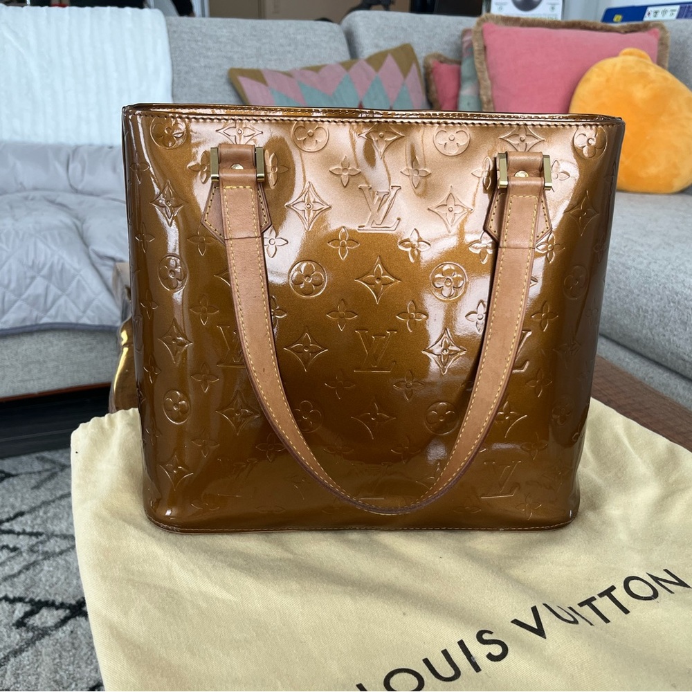 Louis Vuitton Vernis Cabas Piano- brown patent bag